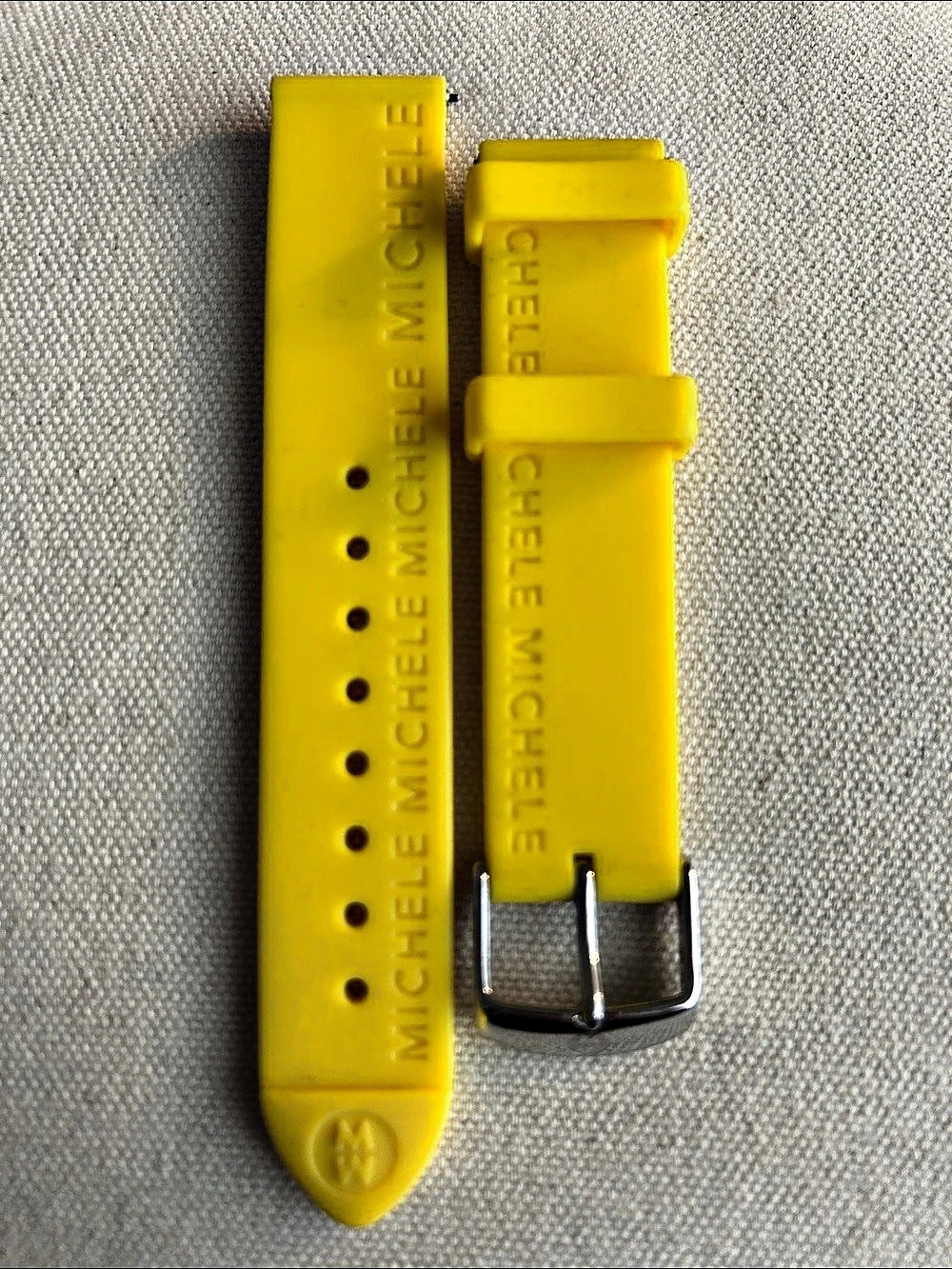 MICHELE WATCH - Yellow Rubber Watch Band